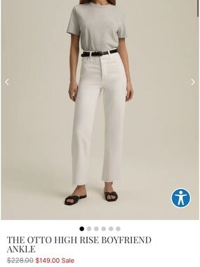 Favorite Daughter Otto High Rise White Straight-Leg boyfriend ankle